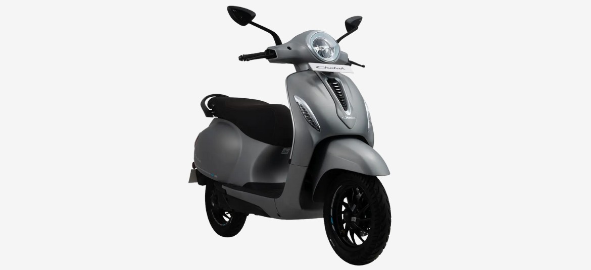 Bajaj Chetak electric scooter Matte Gray Colour - looks stylish