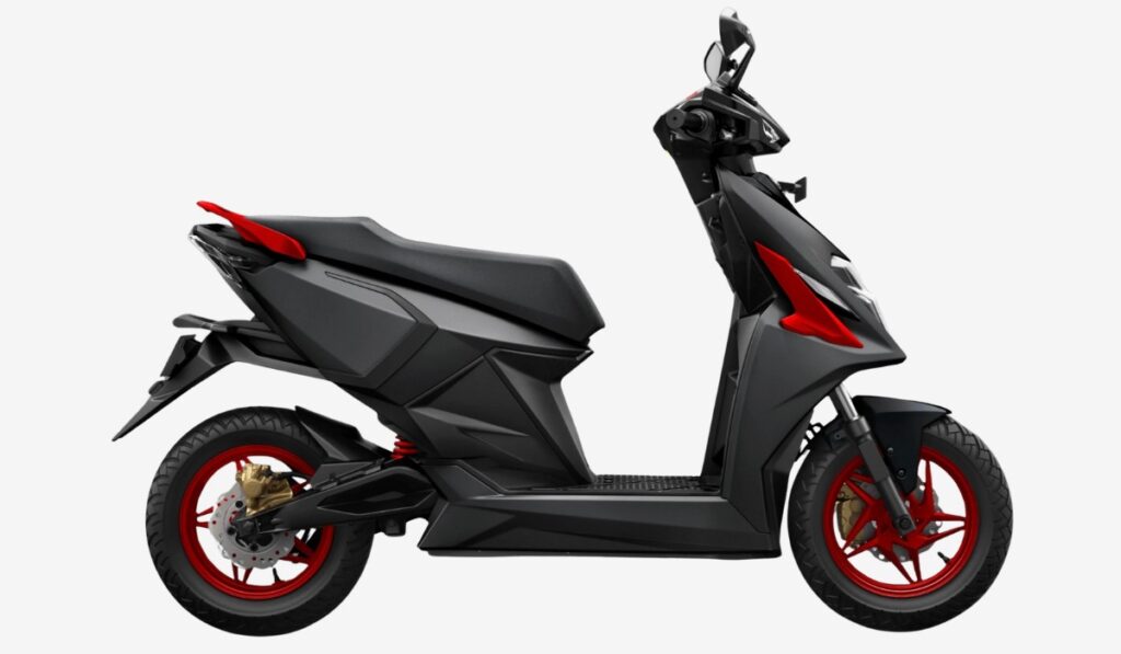 Simple One electric scooter in matte black side view with strong build