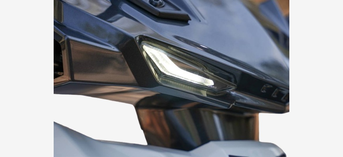 Simple One LED headlight design close-up