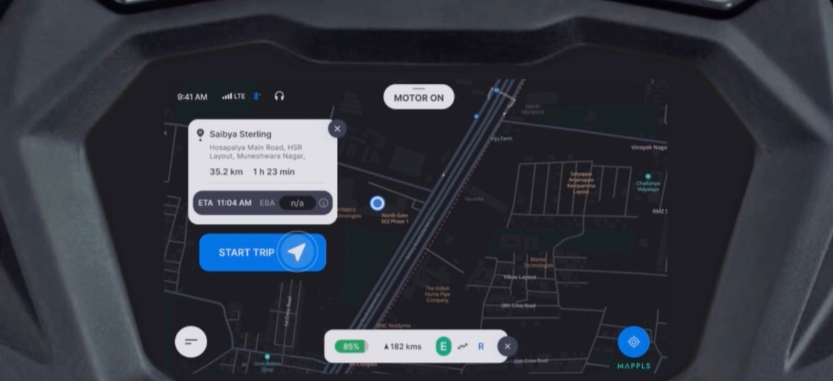 Simple One dashboard navigation battery status