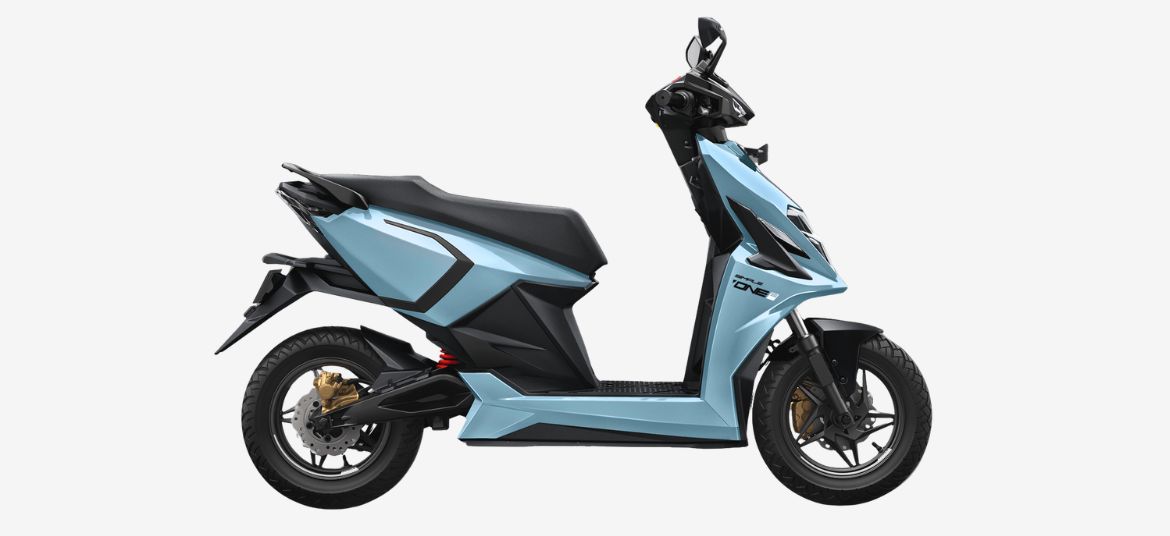 Azure Blue Simple One S electric scooter left side view