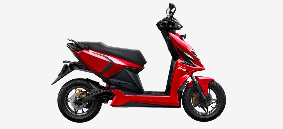 Simple One S scooter in bright Namma red colour