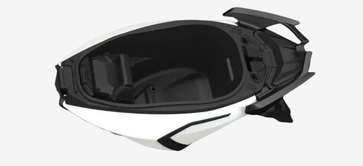 Simple One electric scooter under seat storage space