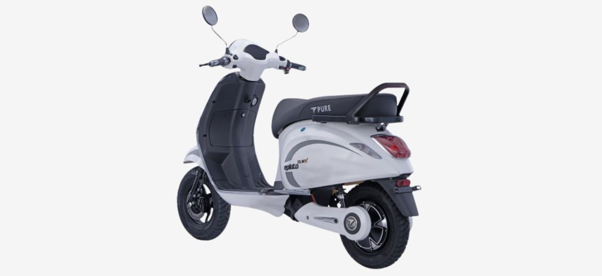 PURE EV ePluto 7G Max electric scooter white color rear view