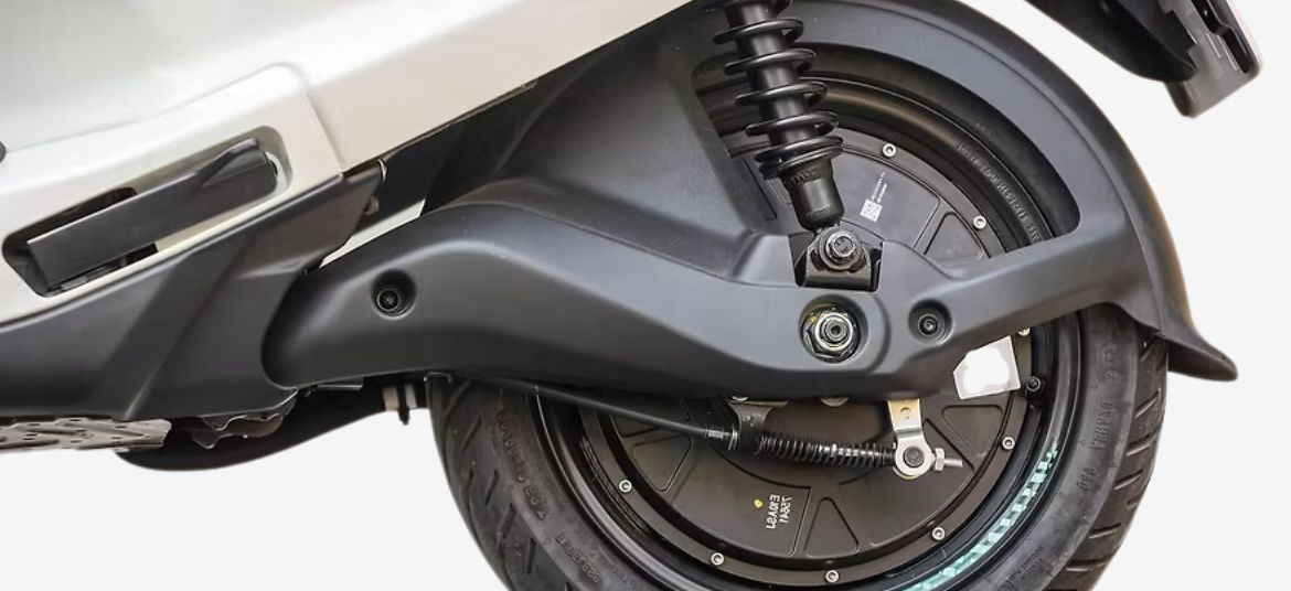Rear hub motor and brake system of Bajaj Chetak C2501 electric scooter