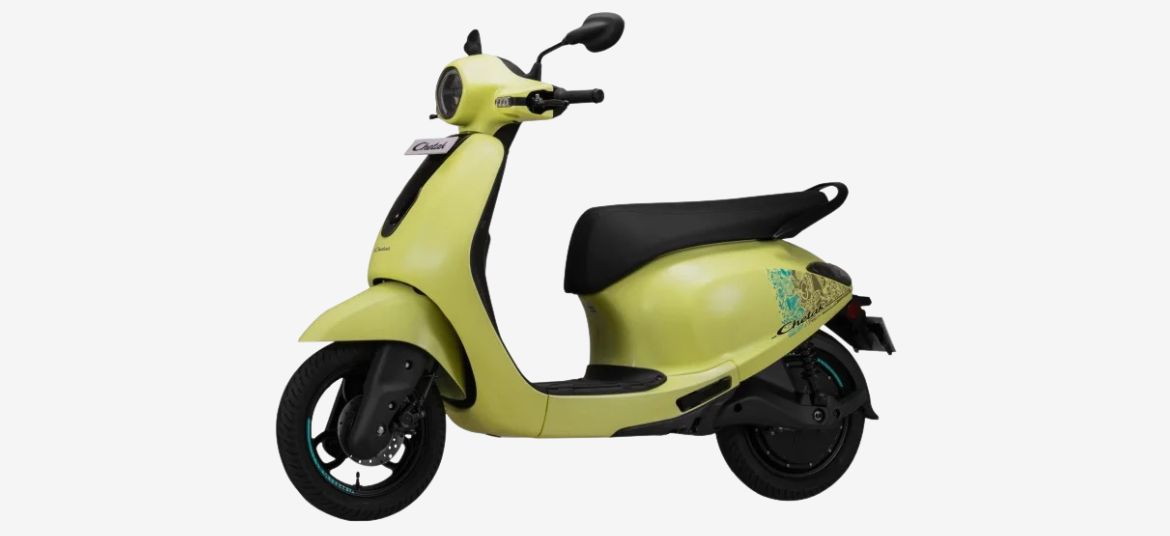 Bajaj Chetak C2501 electric scooter in Misty Yellow colour