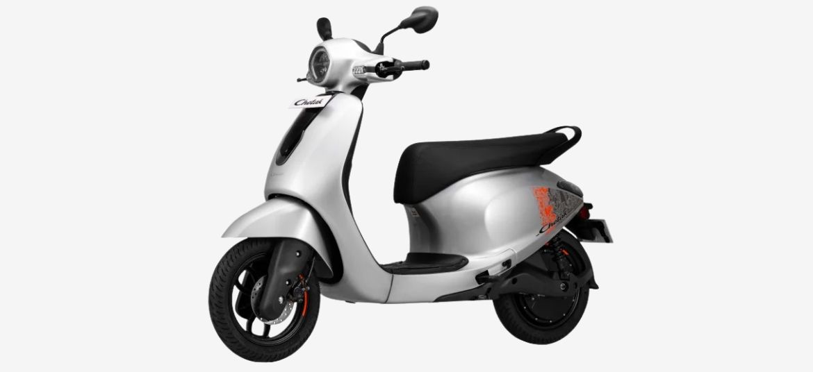 Bajaj Chetak C2501 electric scooter in Opalescent Silver colour
