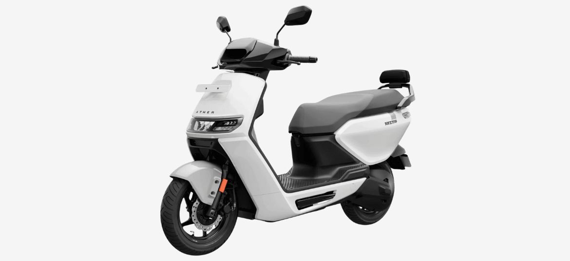 Ather Rizta Z Siachen White electric scooter front side view