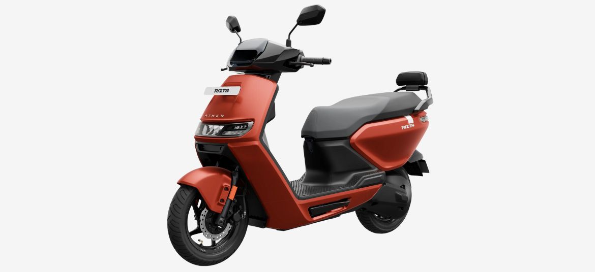 Ather Rizta Z electric scooter Terracotta Red Super Matte colour side view