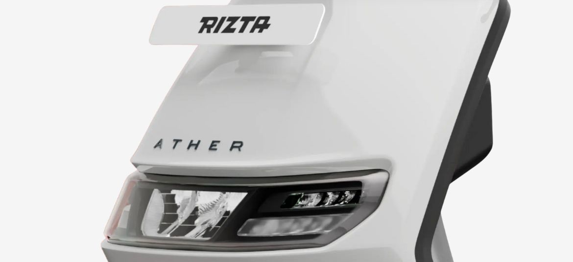 Ather Rizta S front design with Rizta branding and headlights