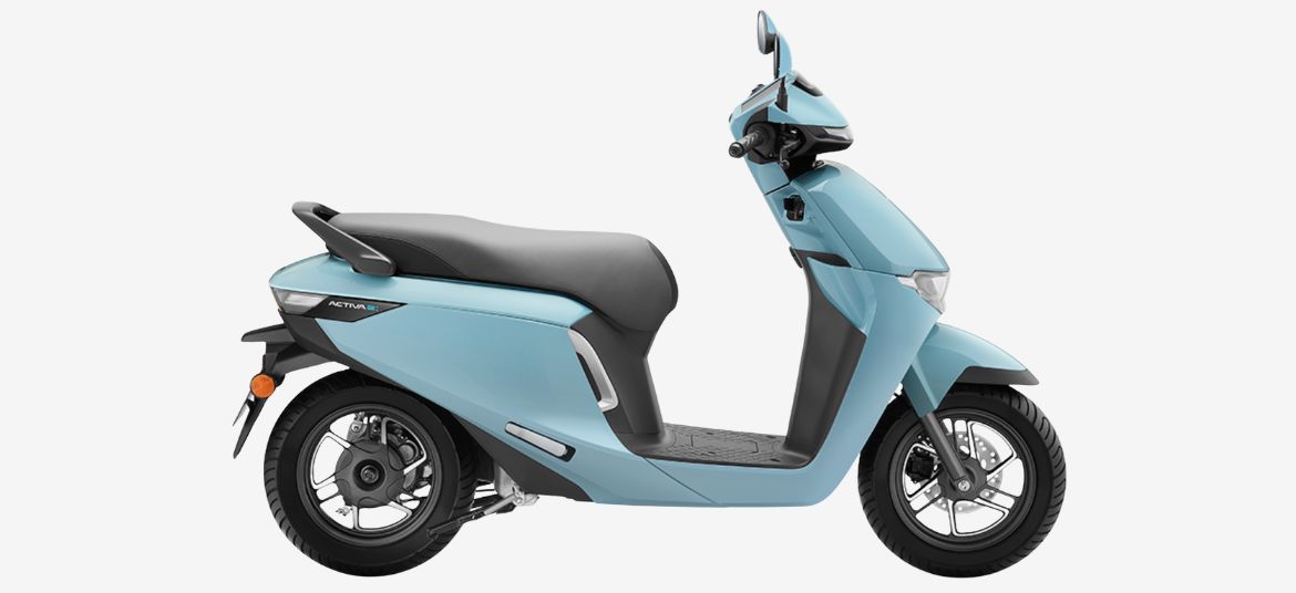 Honda Activa e RoadSync Duo electric scooter complete right side view showcasing ergonomic design