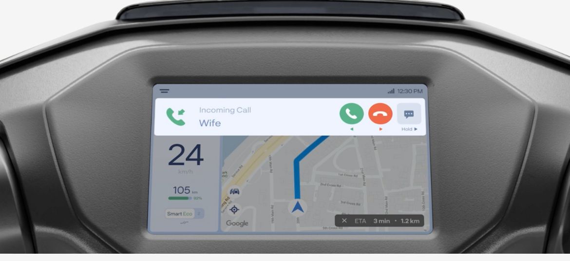 Ather Rizta S navigation screen electric scooter