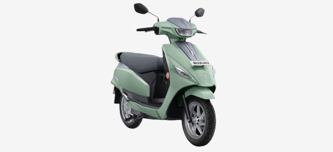 Suzuki e Access Pearl Jade Green colour scooter
