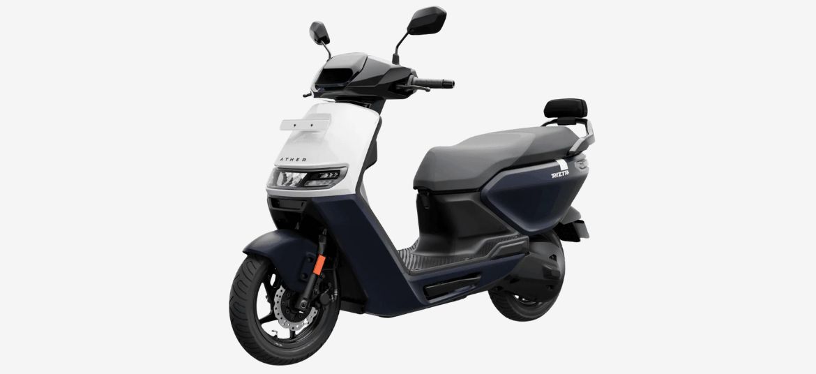 Ather Rizta Z electric scooter Pangong Blue Duo colour side view