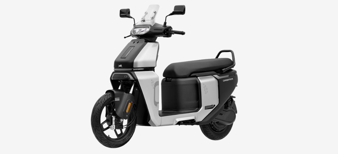 TVS Orbiter electric scooter in Stellar Silver colour