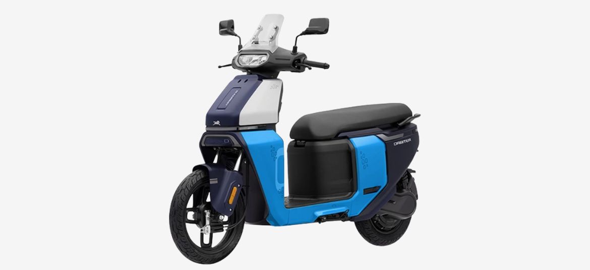 TVS Orbiter electric scooter in Stratos Blue colour