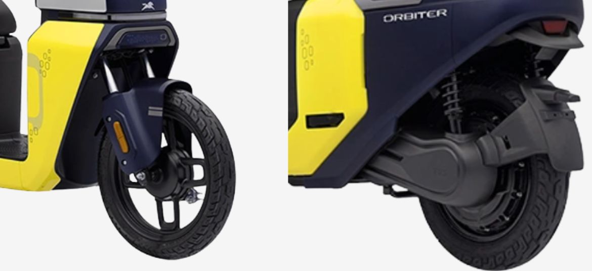 TVS Orbiter electric scooter front and rear suspension