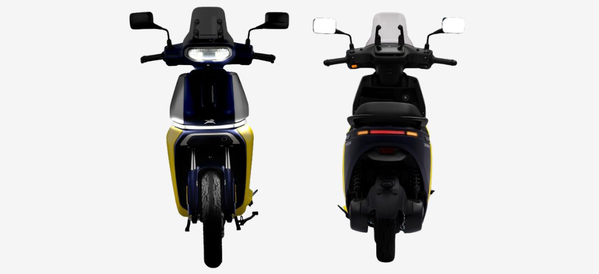TVS Orbiter electric scooter front and rear view