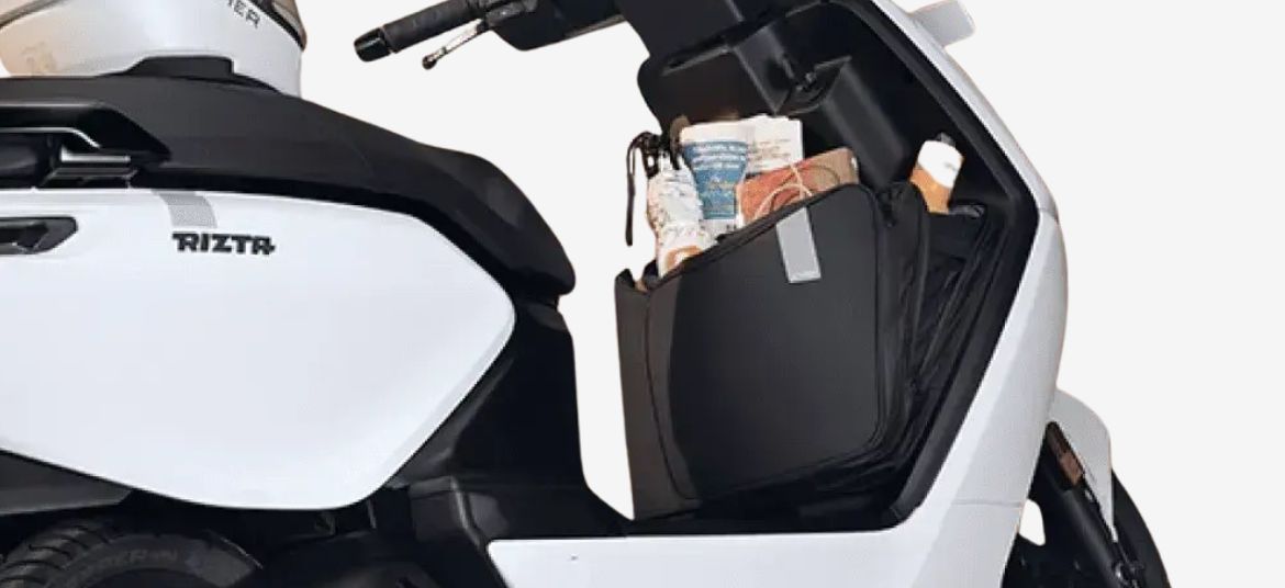 Ather Rizta Z front storage space carrying groceries and stuff
