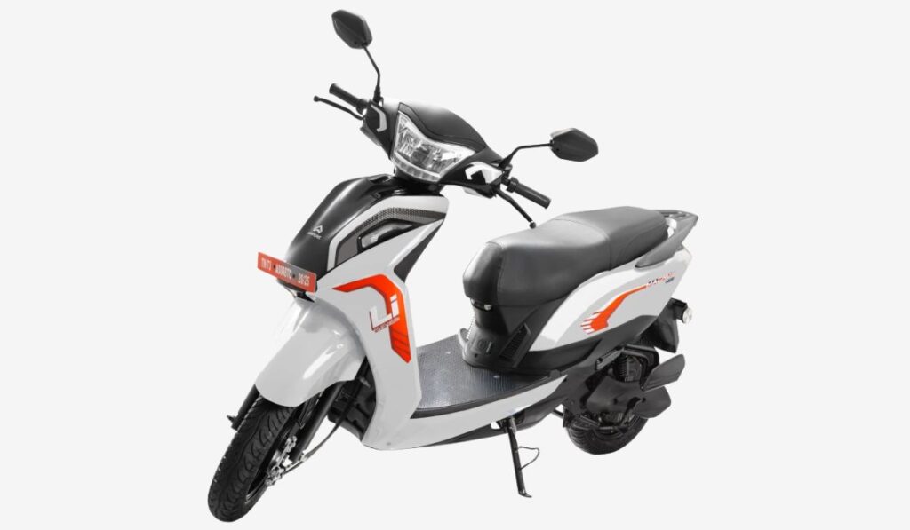 Ampere Magnus Neo glacial white front view electric scooter India On road price