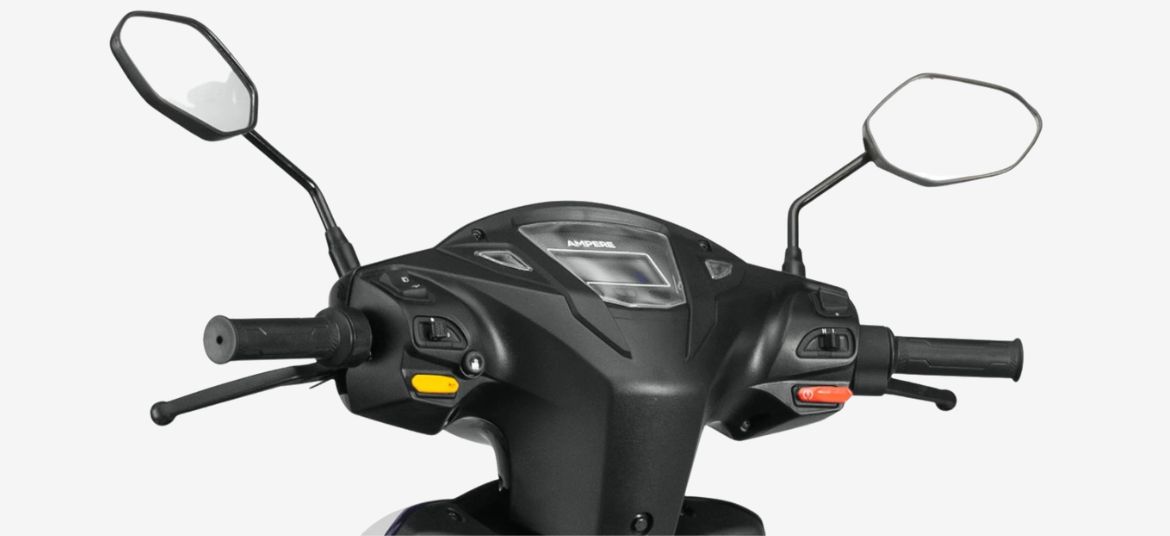 Ampere Magnus Neo LCD display console controls electric scooter dashboard features India