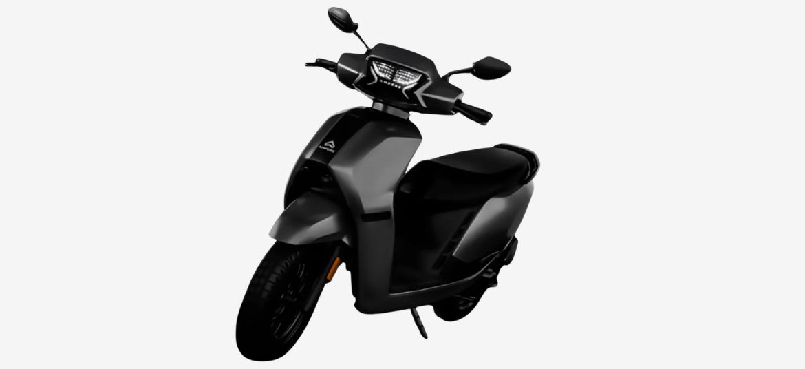 Ampere Nexus ST electric scooter Carbon Knight colour front view – ampere nexus st review, features and specifications in India