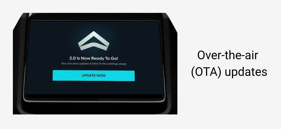 Ampere Nexus ST electric scooter display supporting OTA updates and smart connectivity features