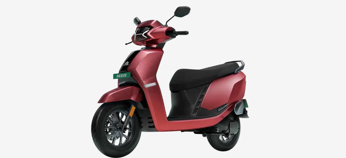Ampere Nexus ST electric scooter front left view showing stylish design and premium features in India