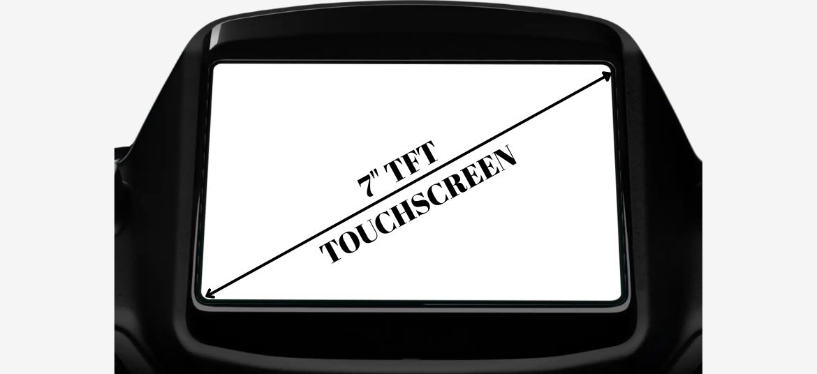 Ampere Nexus ST touchscreen display showing navigation, ride data and smart connectivity features