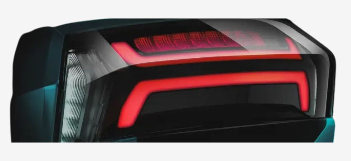 Ampere Nexus ST Indian Red colour rear light closeup highlighting stylish tail light design
