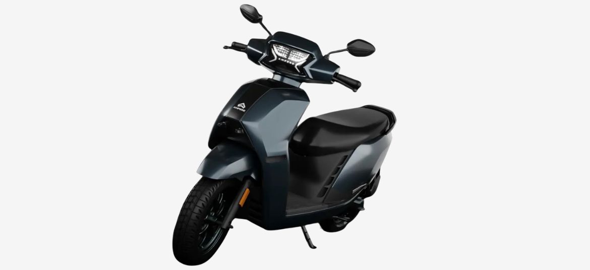 Ampere Nexus ST Steel Grey colour electric scooter front left view showing premium styling