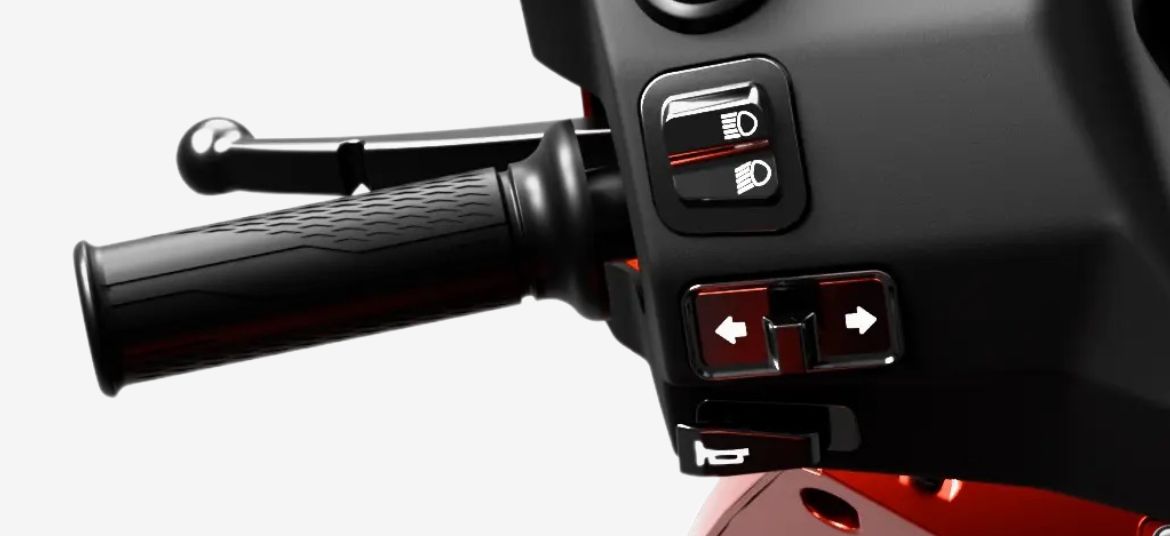 Lectrix NDuro 2.0 left handlebar controls with indicator and mode switches