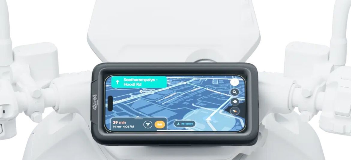 River Indie electric scooter phone holder accessory for navigation