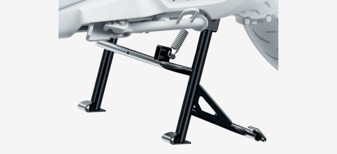 River Indie electric scooter center stand design for easy parking