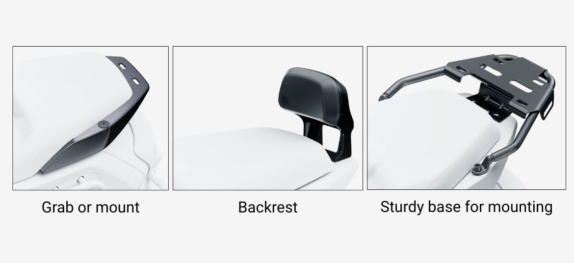 River Indie electric scooter rear mounting points for luggage accessories