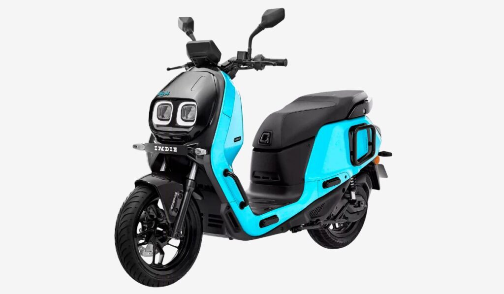 River Indie electric scooter Monsoon Blue colour front side view India